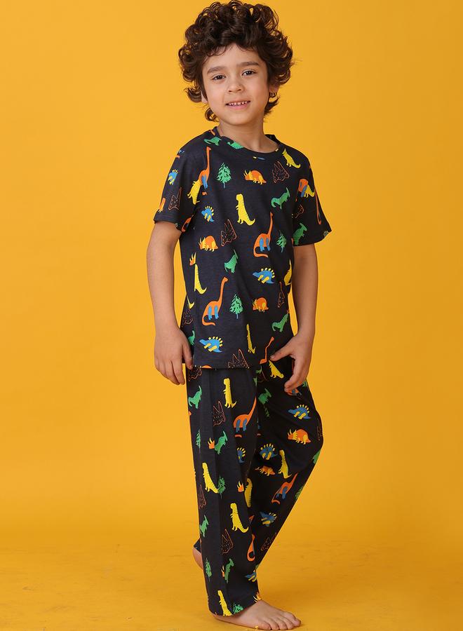 Anthrilo All-Over Print Dinosaur T-Shirt and Pyjama Set - Image 2