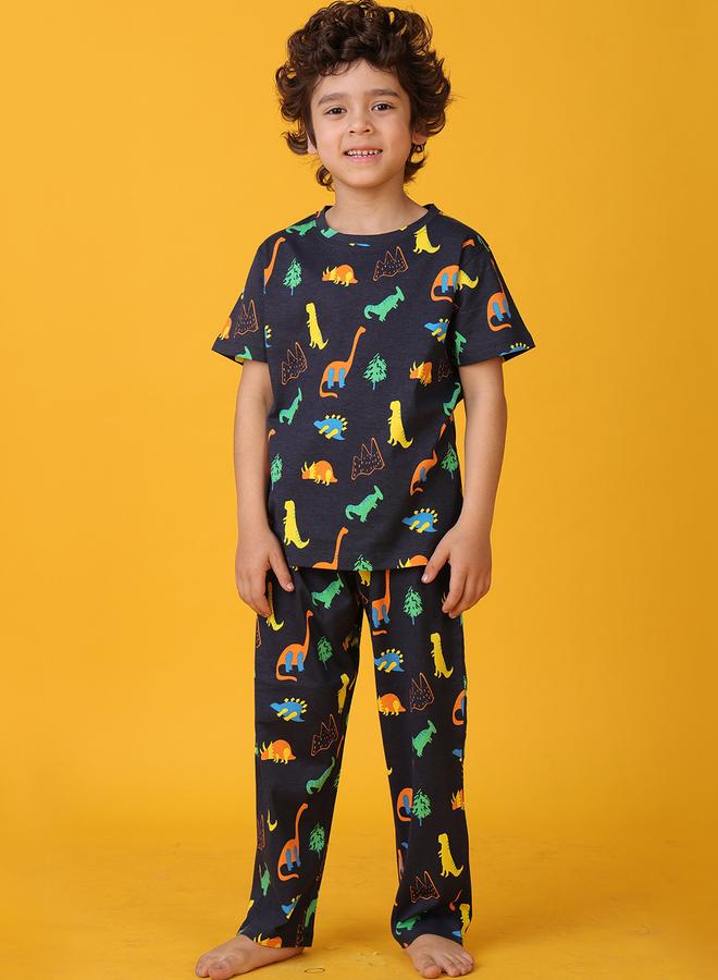 Anthrilo All-Over Print Dinosaur T-Shirt and Pyjama Set - Image 4