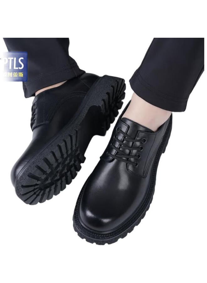 Poitulas Men'S Lace-Up Dress Shoes, Business Casual Formal Shoes, Thick-Soled Derby Shoes, Durable, 6128, Black, Size 42 - Image 2