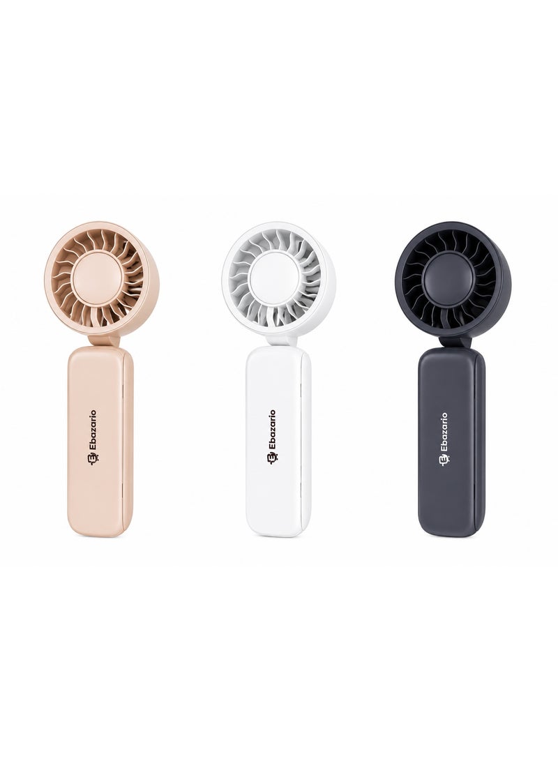 Ebazario Portable Clip-On Umbrella Fan Rechargeable Mini USB Cooling Fan Foldable Hands-Free Personal Fan for Umbrella, Stroller, Camping, Outdoor Travel, Beach & Sports - Image 1