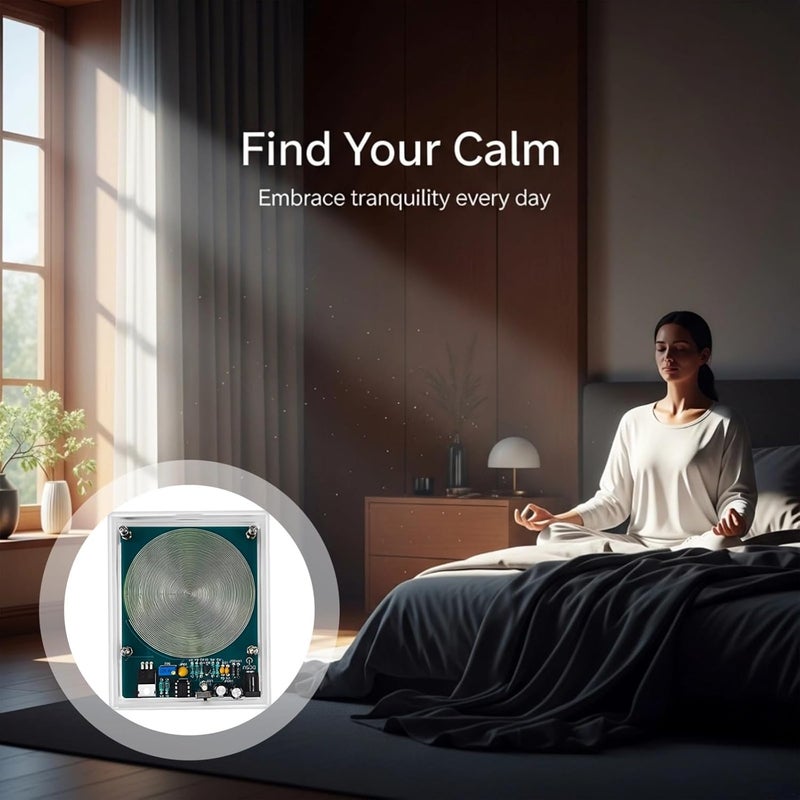 Schumann Wave Generator 7.83Hz, 5W Low Frequency Pulse, USB Powered, with LCD Display, Clear Acrylic Shell, for Relaxation, Meditation, 16 X 13 X 2 Cm - Image 2