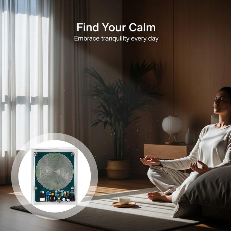 Schumann Wave Generator 7.83Hz, 5W Low Frequency Pulse, USB Powered, with LCD Display, Clear Acrylic Shell, for Relaxation, Meditation, 16 X 13 X 2 Cm - Image 3