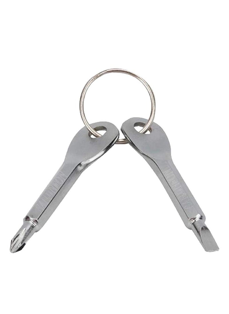Generic - Mini Keychain Screwdriver Set, Dual Flat and Phillips Head Tools for EDC, Pocket-Friendly Gadget for Men - Image 1