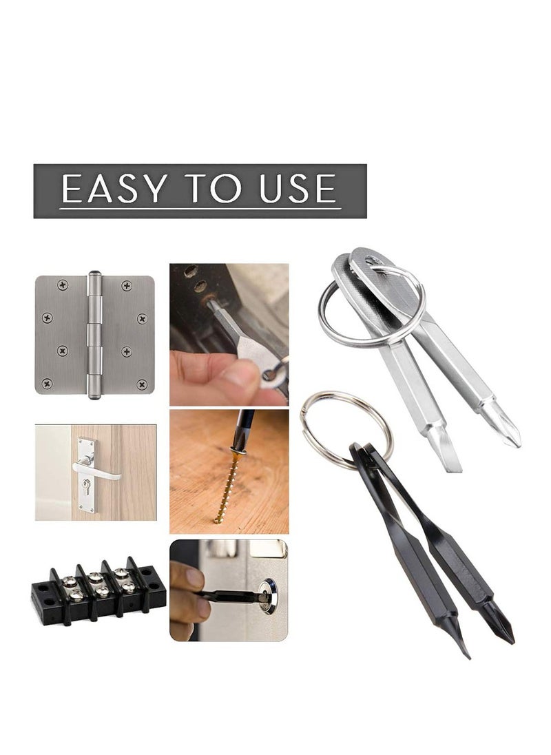 Generic - Mini Keychain Screwdriver Set, Dual Flat and Phillips Head Tools for EDC, Pocket-Friendly Gadget for Men - Image 1