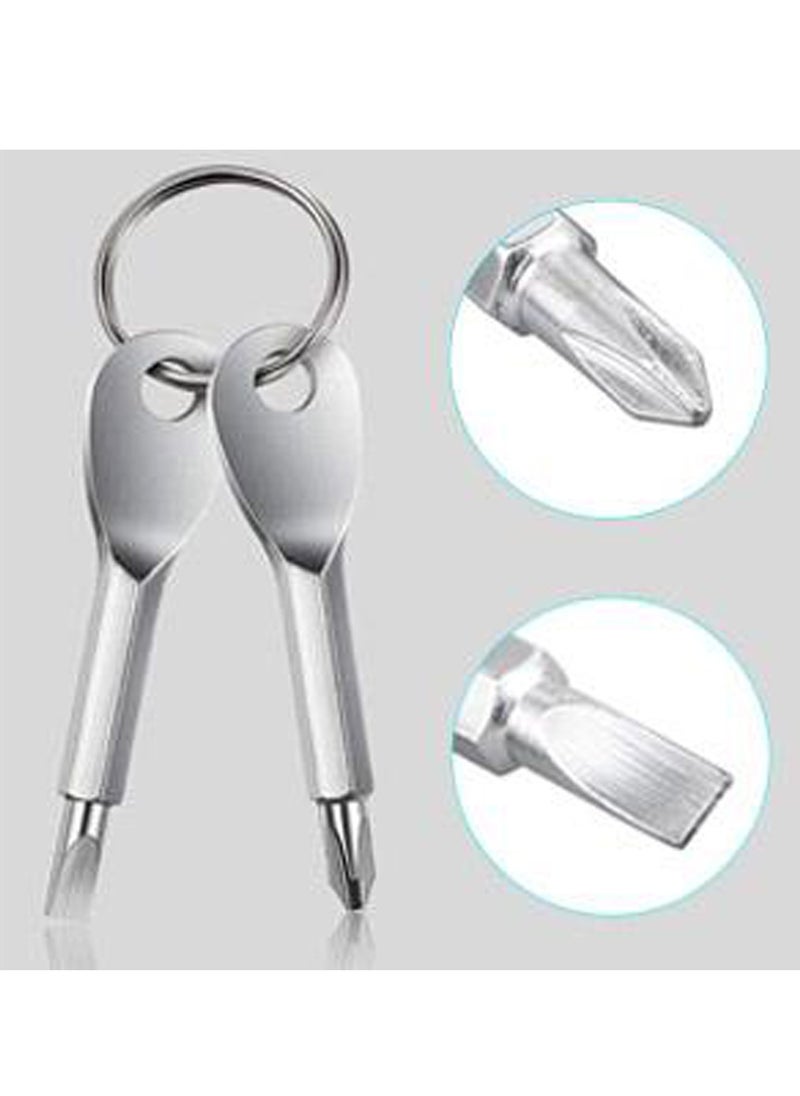Generic - Mini Keychain Screwdriver Set, Dual Flat and Phillips Head Tools for EDC, Pocket-Friendly Gadget for Men - Image 1