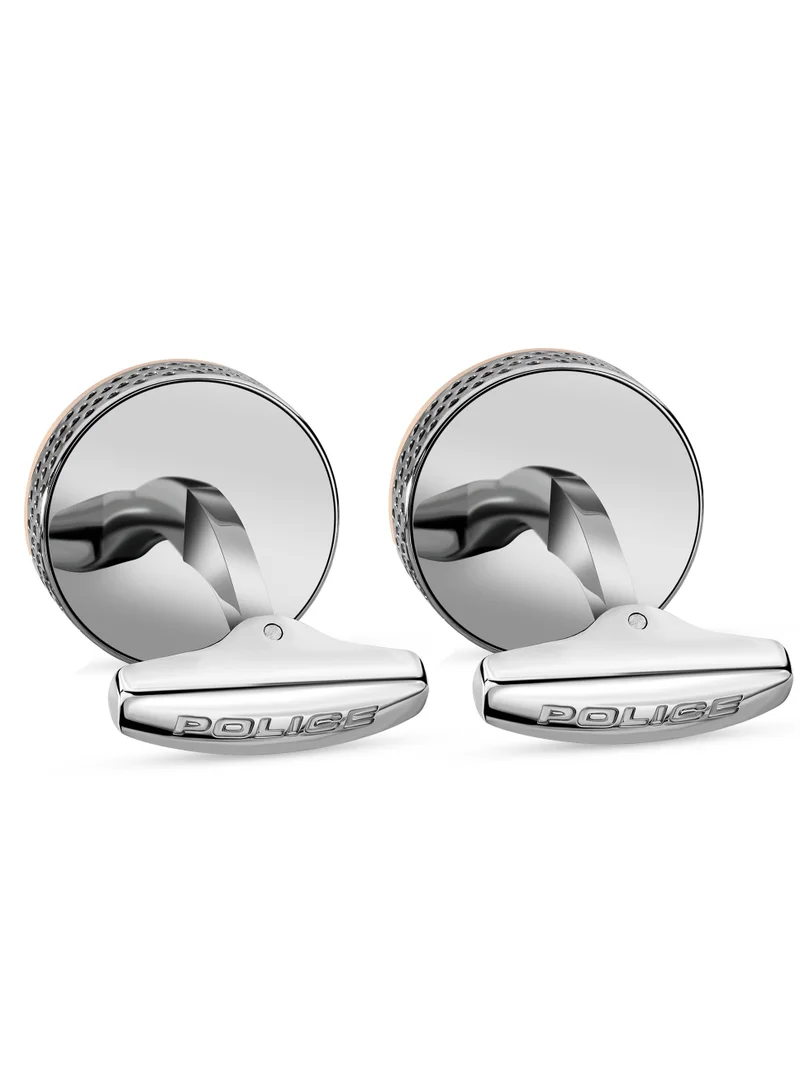POLICE Perforated Silver Cuff Links