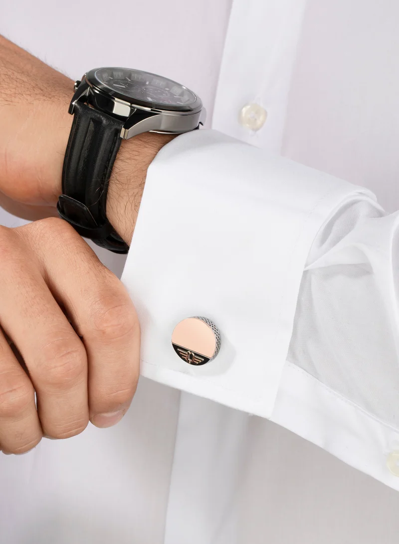 POLICE Perforated Silver Cuff Links