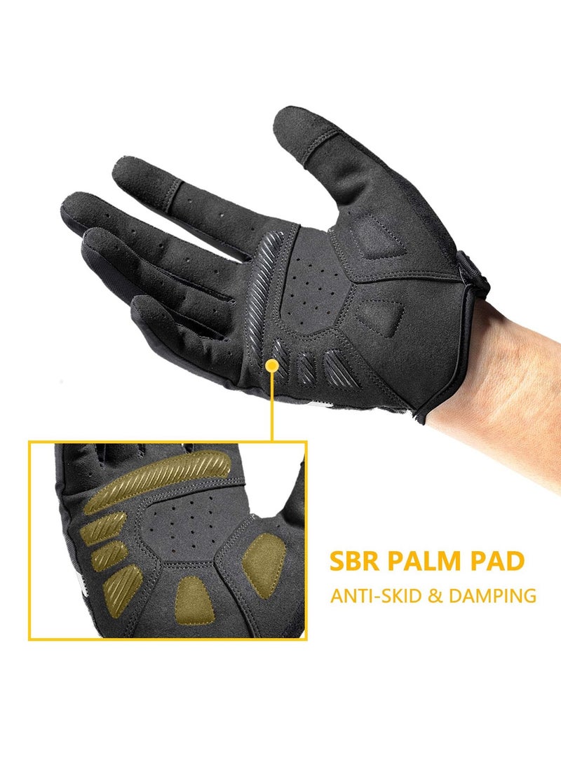 KASTWAVE قفازات دراجة هوائية كاملة الأصابع احترافية، قفازات MTB قابلة للتنفس للرجال والنساء، قفازات رياضية مضادة للانزلاق مبطنة بالصدمات للاستخدام في الدراجات الجبلية والطرق للرياضات الخارجية - Image 3