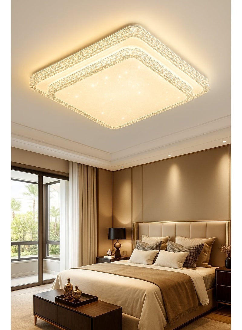 AL THURAYAT Modern Luxury Square Ceiling Lamp Indoor Home Decor, It measures 50 cm Acrylic AC220V, 3 Colors Bedroom Lights Surface Mounted LED Ceiling Light - Image 3