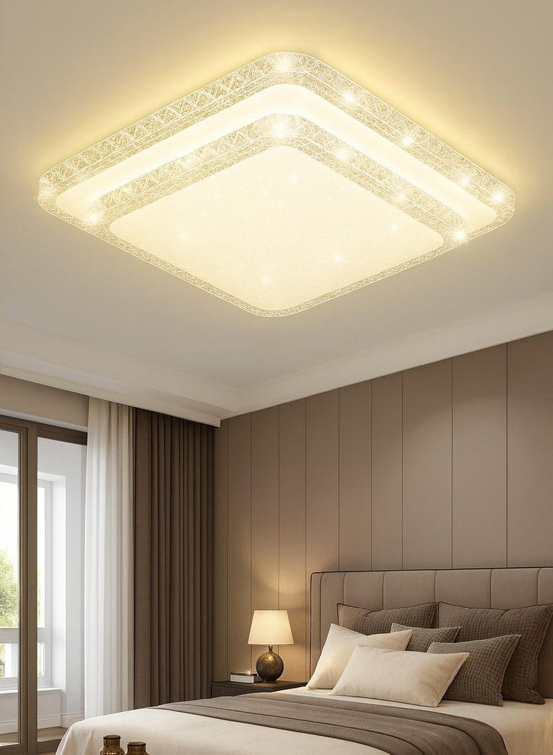 AL THURAYAT Modern Luxury Square Ceiling Lamp Indoor Home Decor, It measures 50 cm Acrylic AC220V, 3 Colors Bedroom Lights Surface Mounted LED Ceiling Light - Image 4