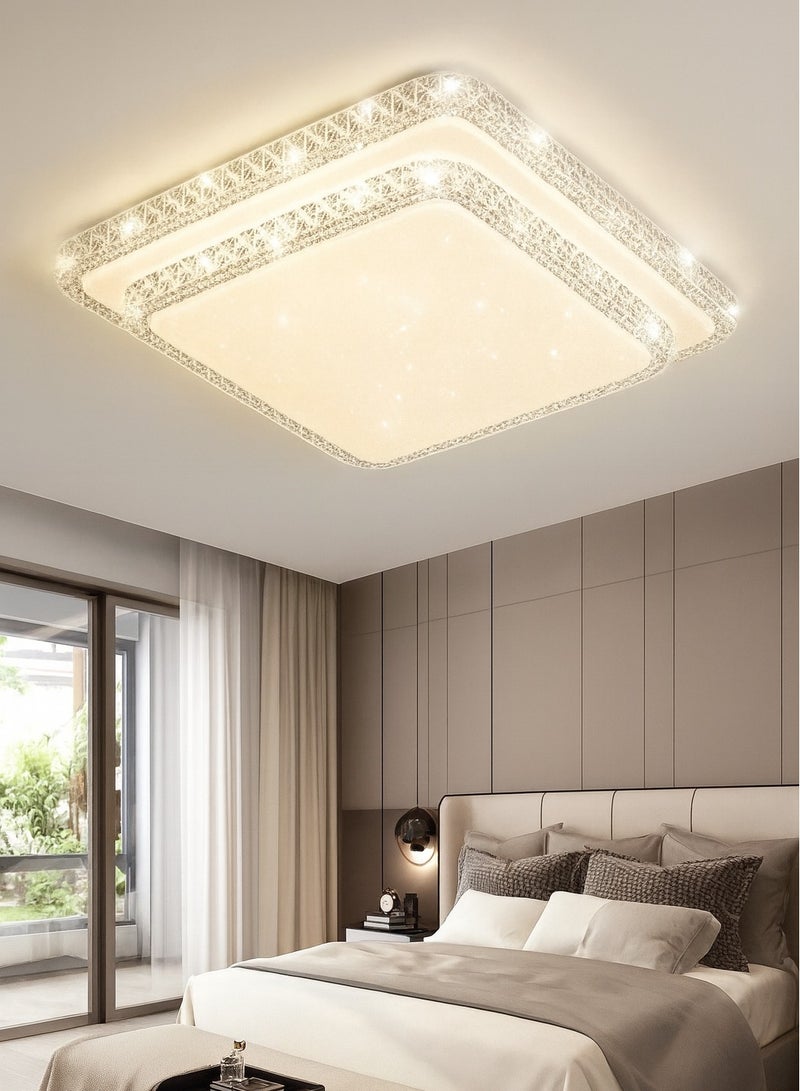 AL THURAYAT Modern Luxury Square Ceiling Lamp Indoor Home Decor, It measures 50 cm Acrylic AC220V, 3 Colors Bedroom Lights Surface Mounted LED Ceiling Light - Image 1