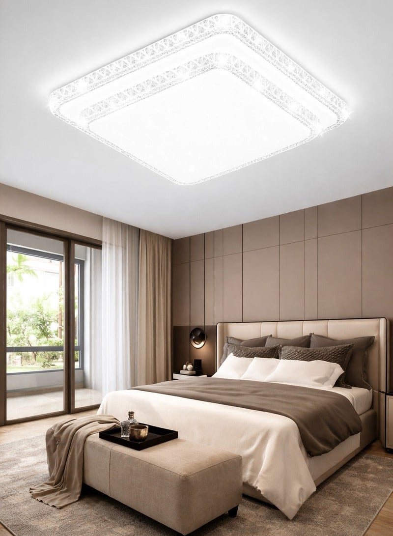 الثريات مصباح سقف LED مربع 50 سم – 3 ألوان إضاءة – تصميم عصري فاخر – إنارة داخلية لغرفة النوم وغرفة المعيشة - Image 3