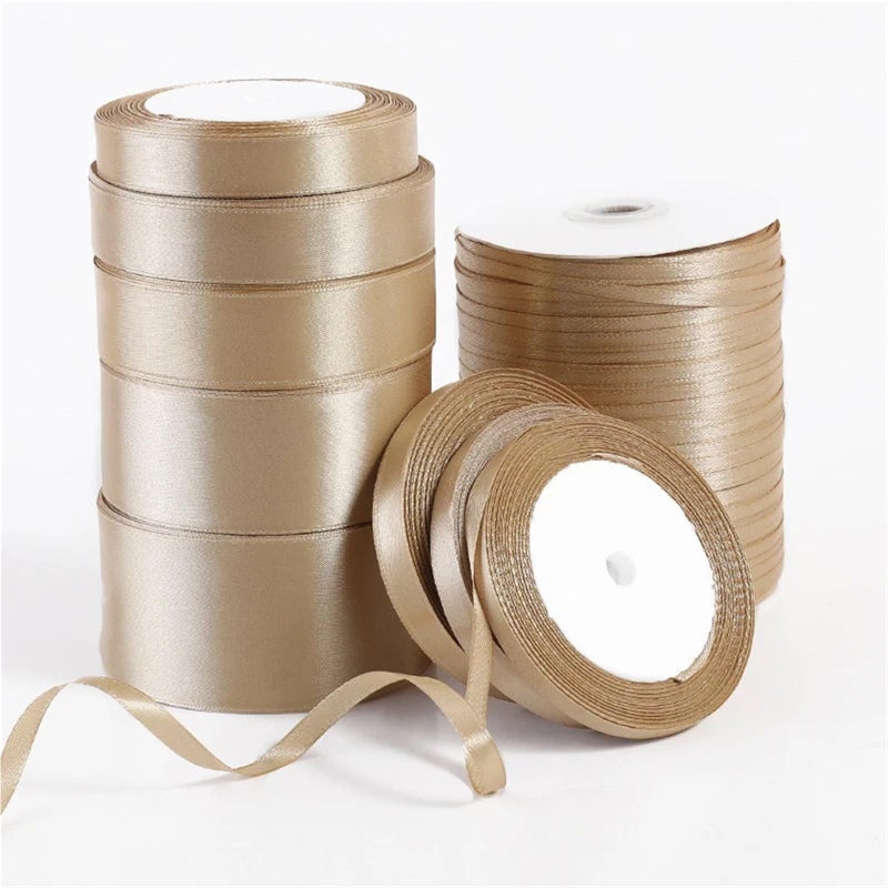 Gold Satin Ribbon Bow 2cm Wide 22m Roll For Crafts Wedding Gift Wrapping DIY - Image 4