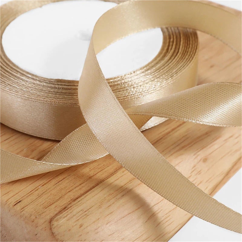 Gold Satin Ribbon Bow 2cm Wide 22m Roll For Crafts Wedding Gift Wrapping DIY - Image 5