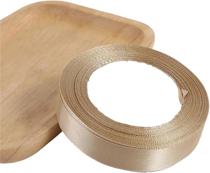 Gold Satin Ribbon Bow 2cm Wide 22m Roll For Crafts Wedding Gift Wrapping DIY - Image 1