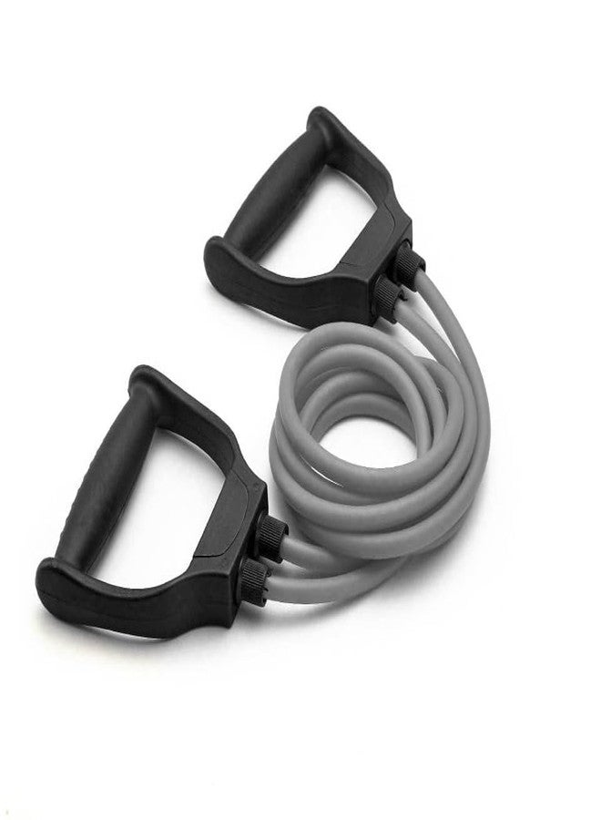 RASCO Double Toning Tube & Adjustable Hand Grip for Full Body Workout, Exercise, Equipment Resistance Tube with Comfort Handles Latex Hand Grip (Black and Gray) - Image 5
