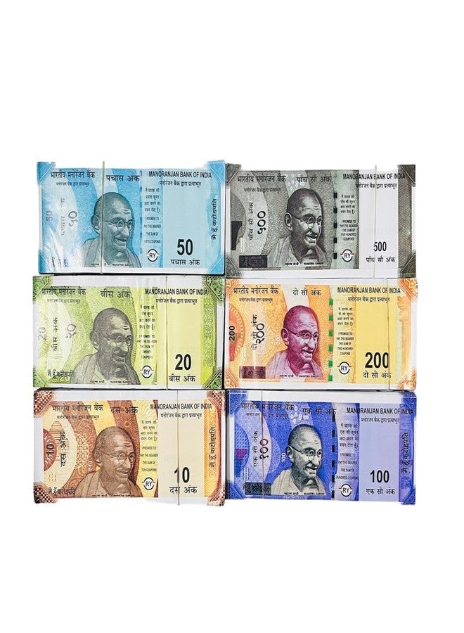 Shimmera (50 Each X 6 = 300) Fake Note Playing Currency Fake Note Nakli Note Dummy Money Fake Currency Notes Fake Money for Kids to Play Nakli Note Learning and Education Money for Kids - Image 2