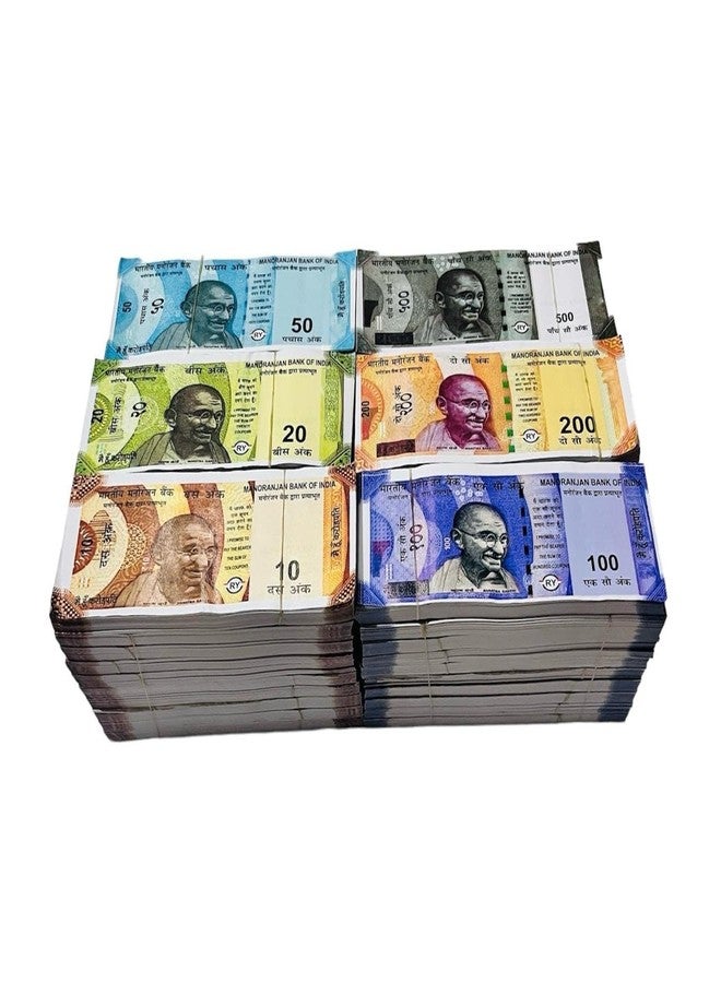 Shimmera (50 Each X 6 = 300) Fake Note Playing Currency Fake Note Nakli Note Dummy Money Fake Currency Notes Fake Money for Kids to Play Nakli Note Learning and Education Money for Kids - Image 1