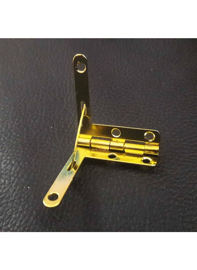 Tia Tia Small Metal Hinge for Wooden Jewelry Box Gift Box Furniture HardwareCabinet DoorSmall Box Hinge with Screws Golden Hinge30mm90Degree 10Pcs  - Image 3