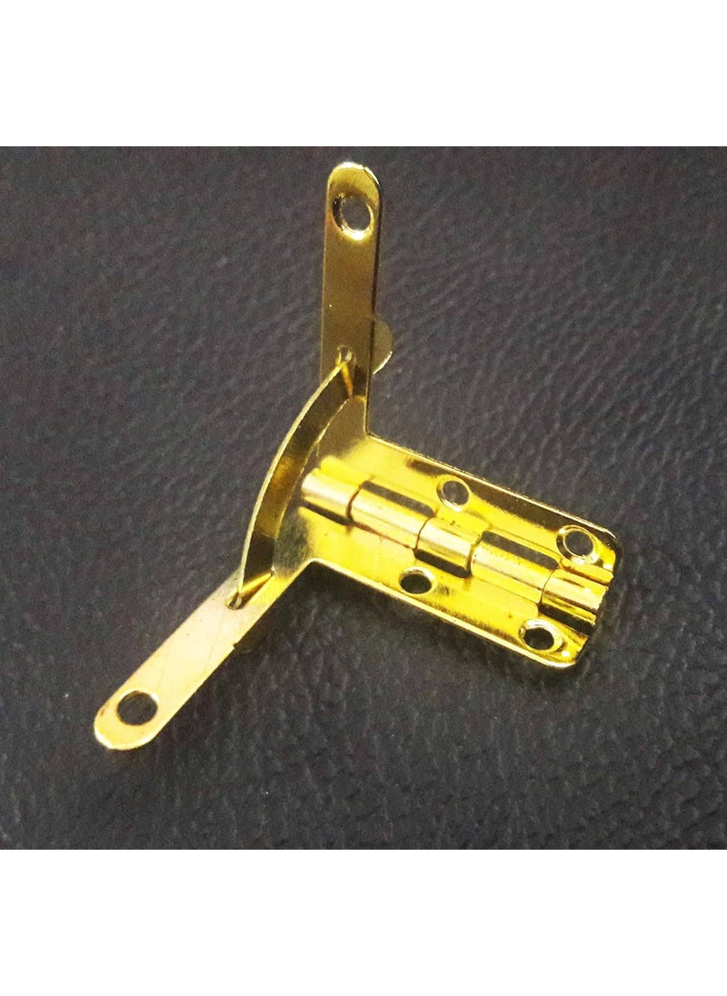 Tia Tia Small Metal Hinge for Wooden Jewelry Box Gift Box Furniture HardwareCabinet DoorSmall Box Hinge with Screws Golden Hinge30mm90Degree 10Pcs  - Image 1