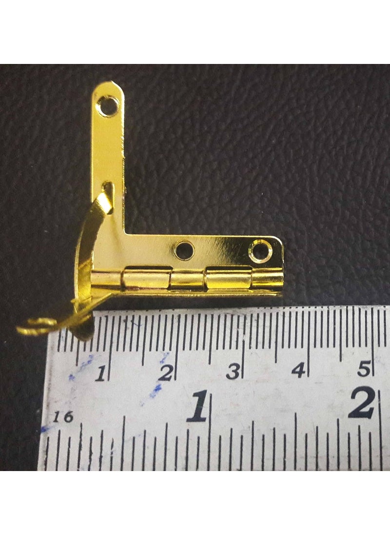 Tia Tia Small Metal Hinge for Wooden Jewelry Box Gift Box Furniture HardwareCabinet DoorSmall Box Hinge with Screws Golden Hinge30mm90Degree 10Pcs  - Image 4