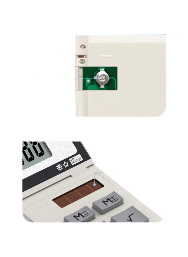 Comix Dual Power Office Large Calculator, Wide-Screen Financial Calculator, Office Stationery Supplies, C-1200H - Image 2