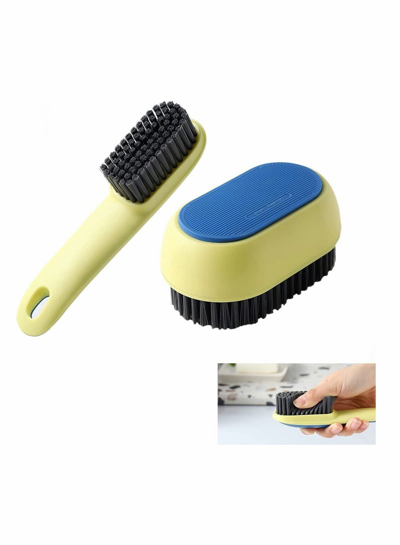 NIBEMINENT 2 Pack Cleaning Brush, SYOSI Soft Laundry Scrub Household Brush for Clothes Shoes Sneaker Portable Plastic Washing with Comfortable Grip  - Image 1
