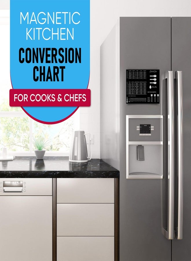 Sunsella Magnetic Kitchen Conversion Chart | 8.5" x 11" Fridge Magnet for Measuring Liquid Temperature Weight | Imperial Metric & Standard Measurements | Cooking Baking Recipe Accessories for Cooks and Chefs - Image 2