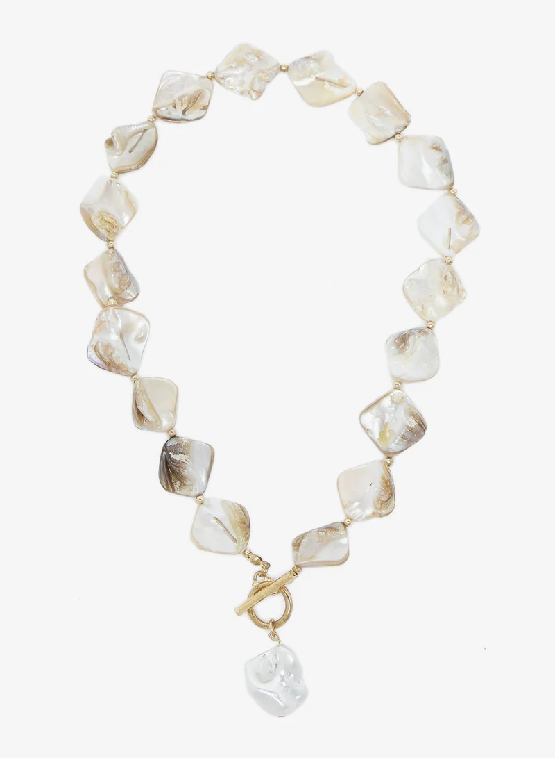جينجر Sea Charm Resin Necklace