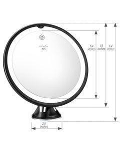 SNOWFLAKES SNOWFLAKES 8 inches Magnifying Mirror with Light, 10x Magnification 3 Light Modes Makeup Mirror with Suction Cups ,Smooth and Easy Install ,360 Degree Swivel Joint.  - Image 4