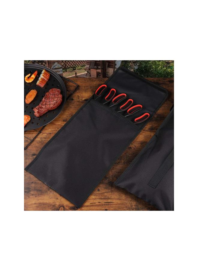 WYBOT 2pcs BBQ Tool Storage Bags Barbecue Hardware Tool Holder Pouch Barbecue Tool Holder Bags for Camping Backyard Barbecue Black 18.7x8.2 inches 