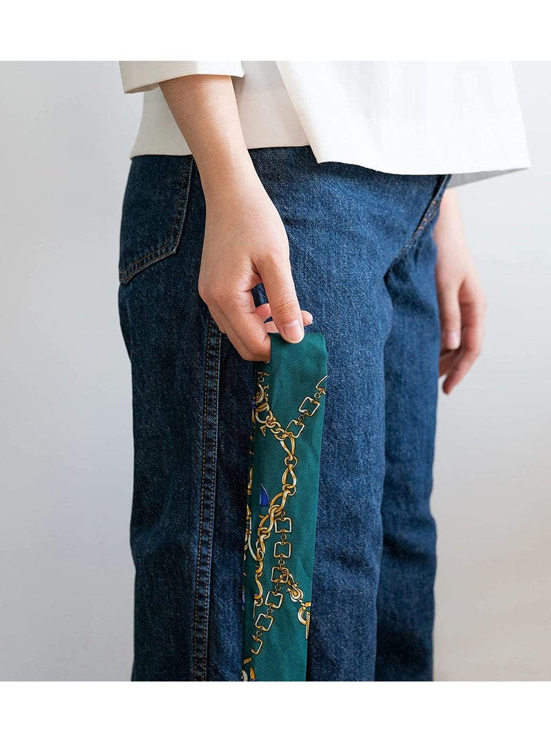 KASTWAVE Roll over image to zoom in Lanyard Silky, Wrist Lanyards, Clip Clasp Strap Neck, for Cellphone, Keychain, Wallet, Badge Holder, Women Comfortable Ribbon Silk Scarves (Green) - Image 4