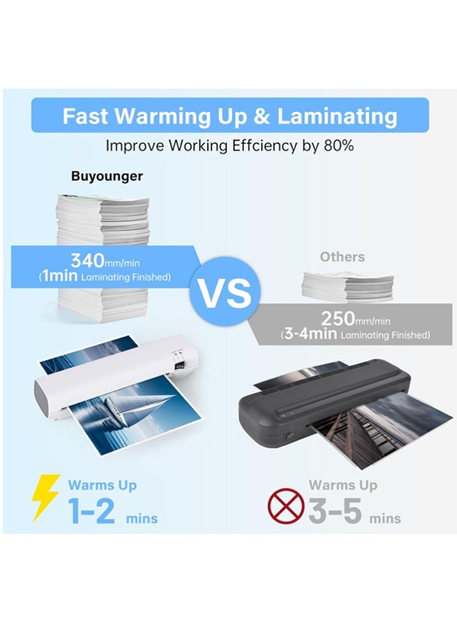 EHOME A4 Thermal Laminator & Foil Applicator, 55s Warm-Up, 18 Seconds/page, Auto Shutoff, Commercial-Grade Laminating Machine For Office, School, Crafts & DIY - Image 3