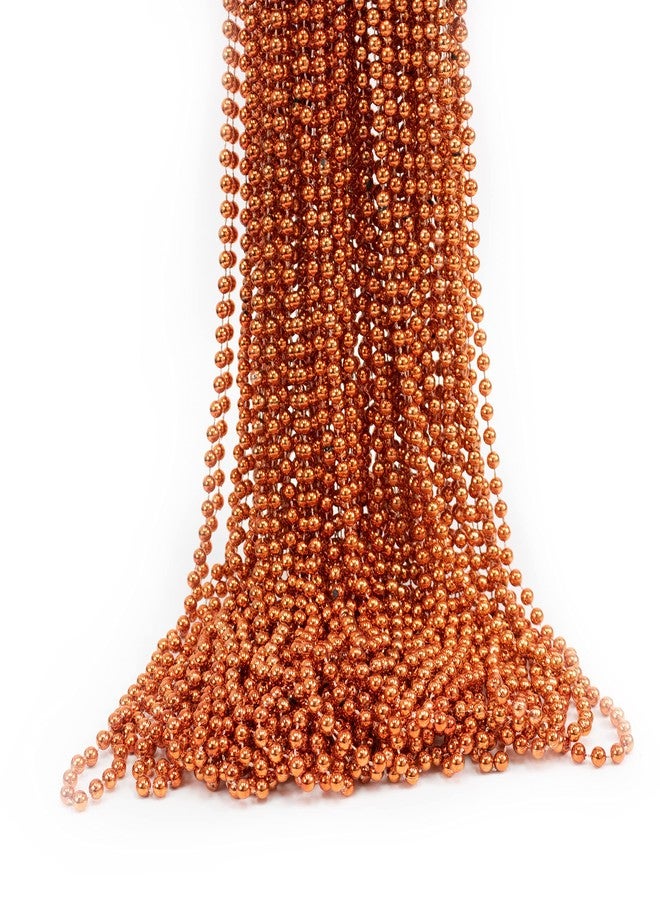 GiftExpress 72 pack Mardi Gras Beads Necklace, Metallic Orange Beaded Necklace, Mardi Gras Throws, Party Beads Costume Necklaces - Image 2