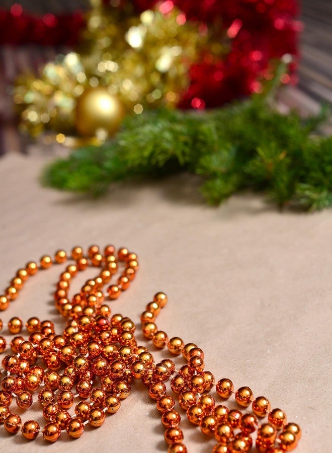 GiftExpress 72 pack Mardi Gras Beads Necklace, Metallic Orange Beaded Necklace, Mardi Gras Throws, Party Beads Costume Necklaces - Image 3