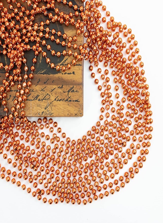 GiftExpress 72 pack Mardi Gras Beads Necklace, Metallic Orange Beaded Necklace, Mardi Gras Throws, Party Beads Costume Necklaces - Image 5