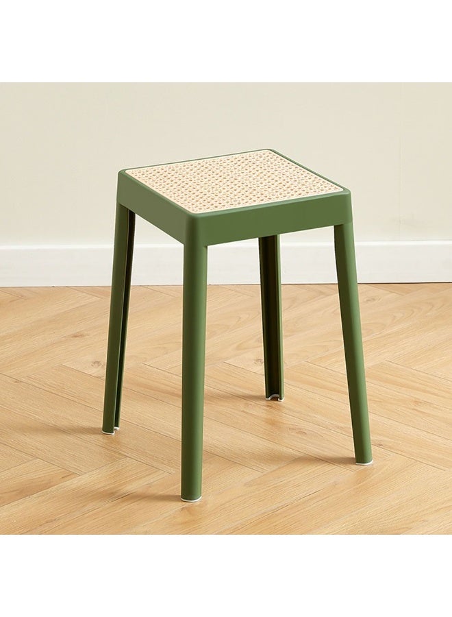 DANUBE HOME Kyre Stool Light Weight Single Backless Chair PP Material Modern Design 1 Seater Chair For Living Room Dining Room Indoor Furniture L29xW29xH46cm -Green