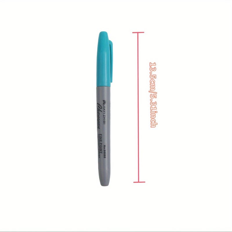 12 Vibrant Permanent Markers Fine Point Set for Classroom Office Kitchen - Image 2