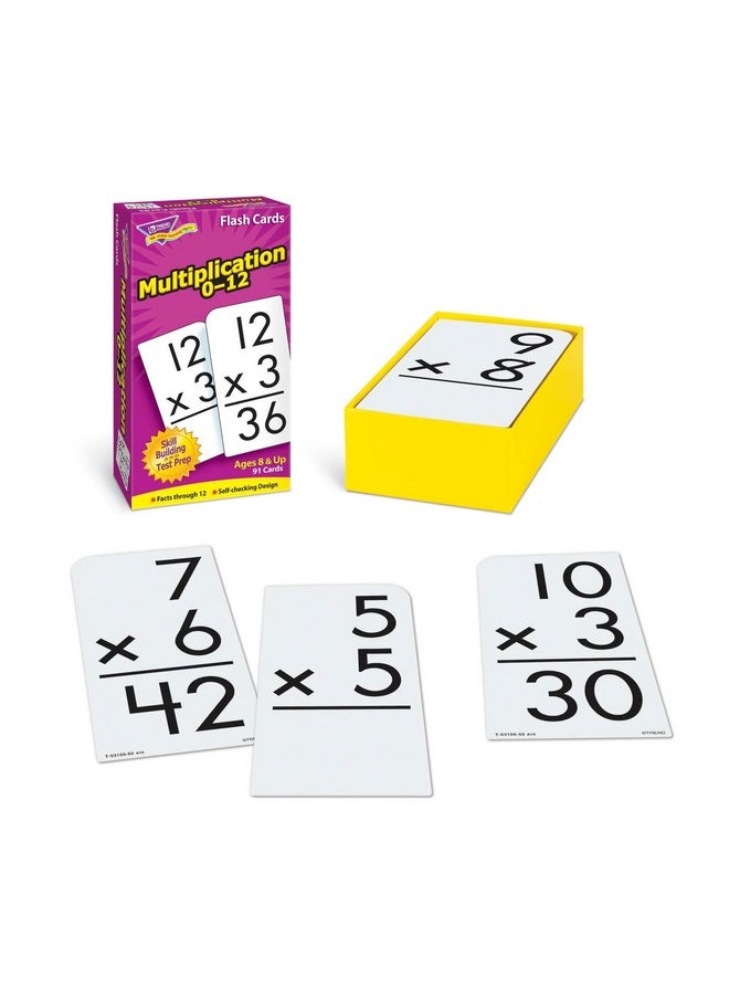Trend Enterprises - TREND ENTERPRISES: Multiplication 0-12 Skill Drill Flash Cards, Exciting Way for Everyone to Learn, Facts Through 12, Self-Checking, Great for Skill Building and Test Prep, 91 Cards Included, Ages 8+ - Image 1