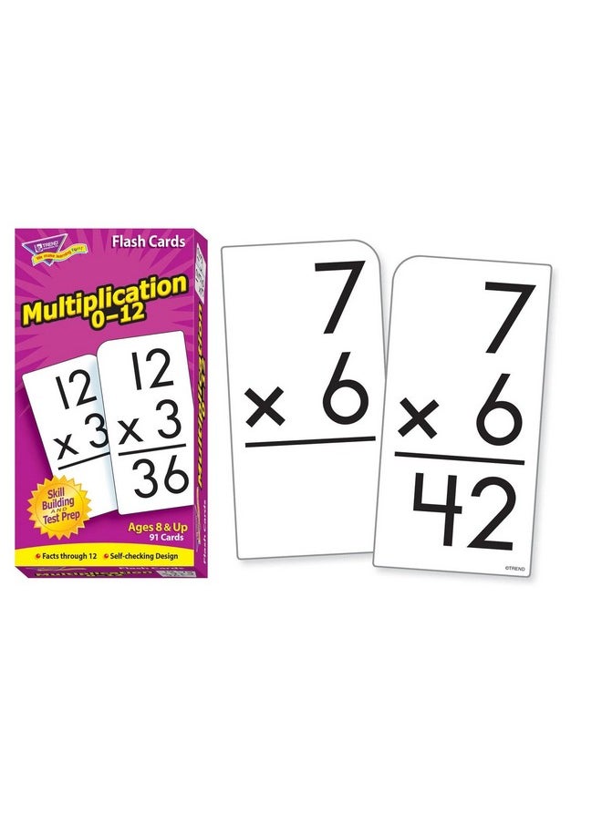 Trend Enterprises - TREND ENTERPRISES: Multiplication 0-12 Skill Drill Flash Cards, Exciting Way for Everyone to Learn, Facts Through 12, Self-Checking, Great for Skill Building and Test Prep, 91 Cards Included, Ages 8+ - Image 1