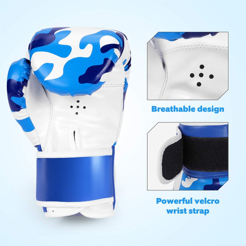 KUYOU Kids Boxing Gloves, Boxing Gloves for Children 3-9 Youth Boys Girls Toddler PU Cartoon Sparring Training Boxing Gloves for Punching Bag, Kickboxing, Muay Thai, MMA (Blue) - Image 4