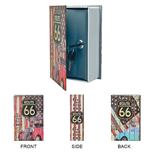 PACOLO Diversion Book Safe Storage Box (9.5"×6"×2.2"), Dictionary Secret Safe Can with Security Key Lock, Diversion Book Hidden Safe (66 Route,Key) - Image 3