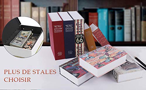 PACOLO Diversion Book Safe Storage Box (9.5"×6"×2.2"), Dictionary Secret Safe Can with Security Key Lock, Diversion Book Hidden Safe (66 Route,Key) - Image 5