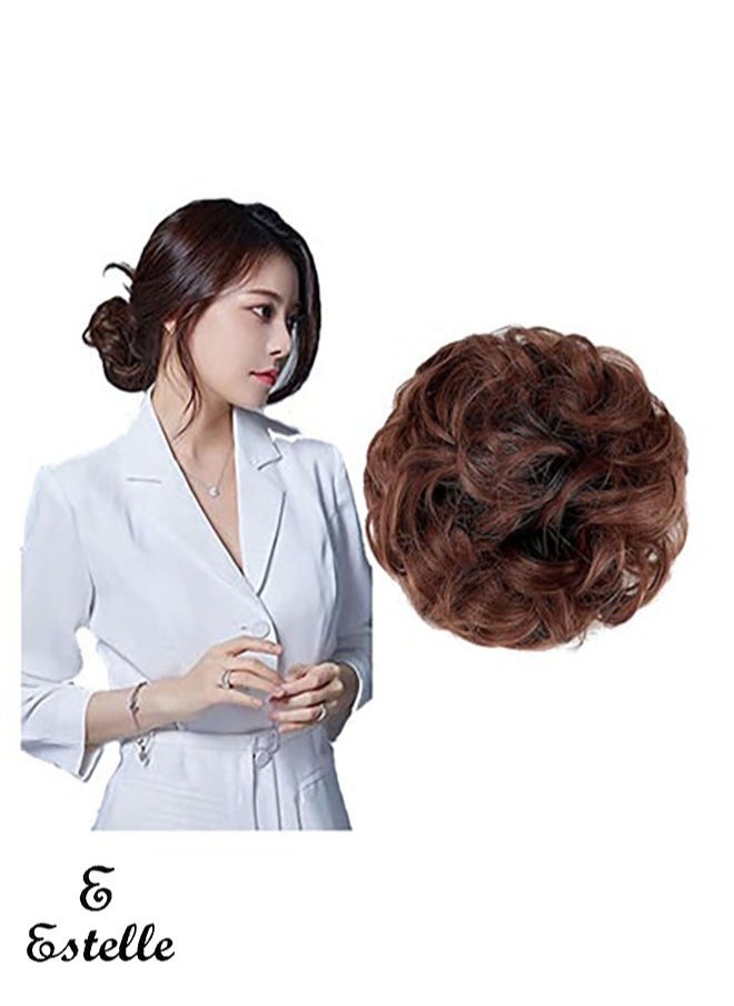 Estelle Messy Hair Bun Scrunchie with Elastic Rubber Band Ponytail Hair Extensions Updo Chignon Donut Ponytail Hairpiece Synthetic Tousled Hair for Women (Color No 33)  - Image 1
