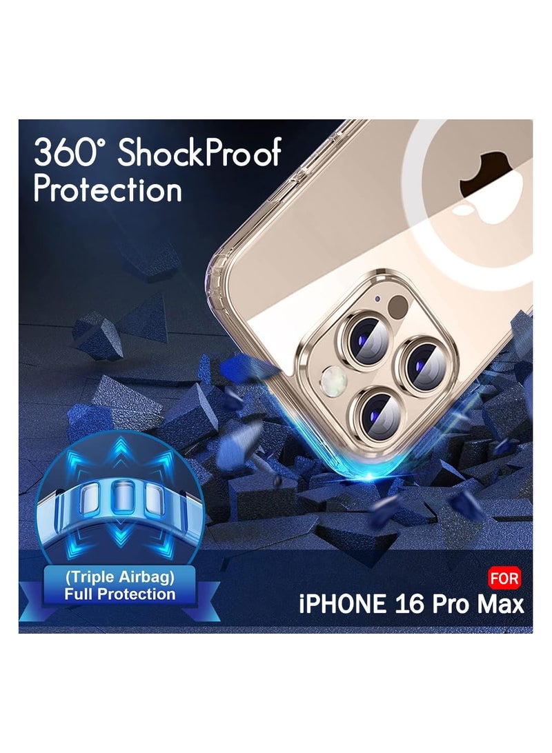 IPhone 16 Pro Max MagSafe Case Cover | Camera Protection | Hard Crystal Clear Back | Shockproof Bumper Case Cover for iPhone 16 Pro Max (Transparent) - Image 5