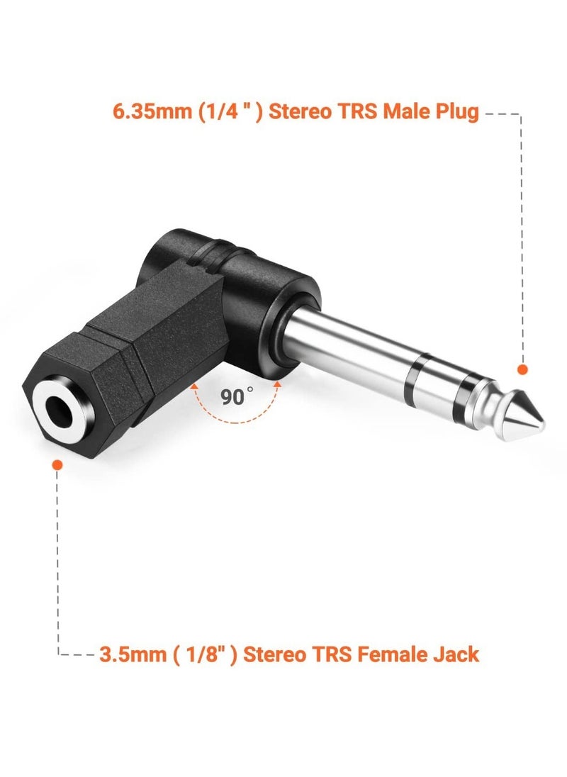 Excefore 6 PCS 3.5mm Right Angle Male to Female Audio Adapter Converter TRS Stereo Jack Plug AUX Connector Compatible with Headset, Tablets, MP3 Players, Game Controller, Speakers  - Image 5