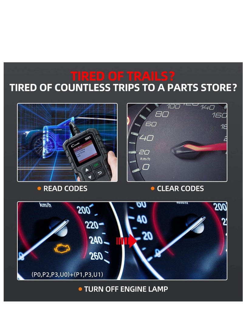 Generic - LAUNCH Creader 3001 OBD2 Scanner Automotive Car Diagnostic Check Engine Light O2 Sensor Systems OBD Code Readers Scan Tool for All OBDII Protocol Cars Since 1996 - Image 1