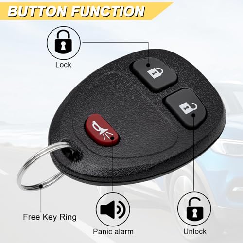 Vurkcy Key Fob Replacement for Chevy Avalanche Suburban Silverado Tahoe Express Equinox Traverse/GMC Sierra Yukon Savana Acadia/Enclave Escalade H2 Outlook, OUC60270 OUC60221 2A4RX-J10, 3 Btn, 2Pcs - Image 3