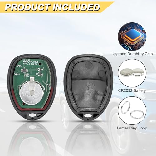 Vurkcy Key Fob Replacement for Chevy Avalanche Suburban Silverado Tahoe Express Equinox Traverse/GMC Sierra Yukon Savana Acadia/Enclave Escalade H2 Outlook, OUC60270 OUC60221 2A4RX-J10, 3 Btn, 2Pcs - Image 5