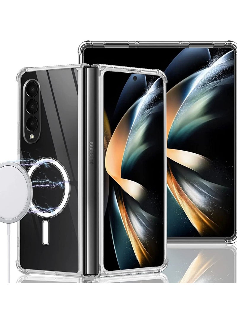 BGM - Case for Samsung Z Fold 4 Transparent Compatible with Magsafe, Silicone Magnetic Galaxy Z Fold 4 Case Slim Compatible with Wireless Charger, Clear Mobile Phone Case for Samsung Z Fold 4 5G 2022 - Image 1